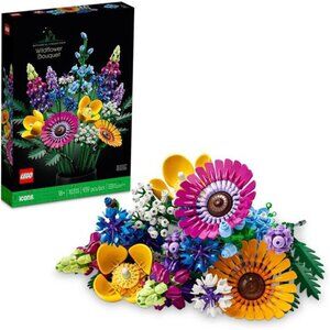 LEGO Icons Wildflower Bouquet Set - Artificial Flowers with Poppies and